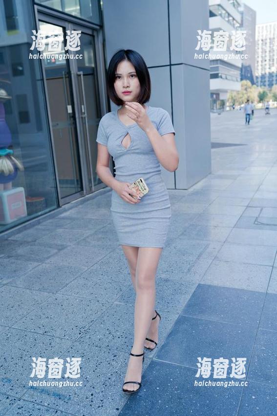 魔镜街拍 - 覆盖了一层薄丝的梦，婷婷的包臀裙让人多看两眼，作品集原图含蓄又迷人。